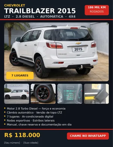 Chevrolet Trailblazer LTZ 2.8 Ctdi Diesel Aut. 2015
