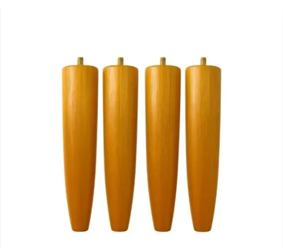 KIT 4 PÉ PALITO 25 CM TABACO COM CHAPINHAS POLTRONA RETRÔ