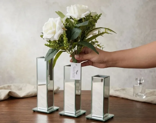 Kit Exclusivo: Coleção Luxo de Vasos Espelhados - 7 Peças