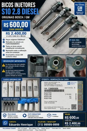 Bicos injetores s10 2014