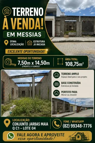 VENDO TERRENO MESSIAS JARBAS