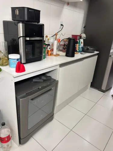 Cozinha Completa Madesa Diamante com Armário, Balcão e Tampo - Branco