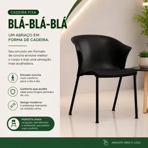 cadeira bla frisokar preta corporativa