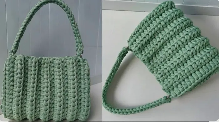 Bolsa com fio de malha (crochê)
