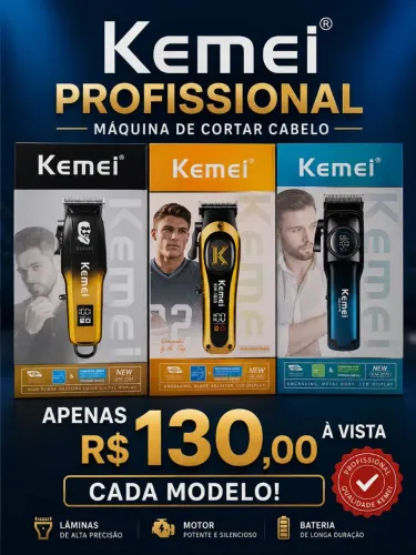 Maquina de cortar cabelo kemei profissional