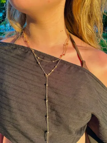 Mix de colar em Aço Inoxidável Dourado Delicado e Elegante