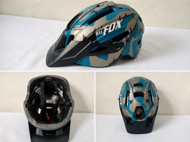 Capacete Batfox para Ciclismo MTB/Bike - Azul Camuflado