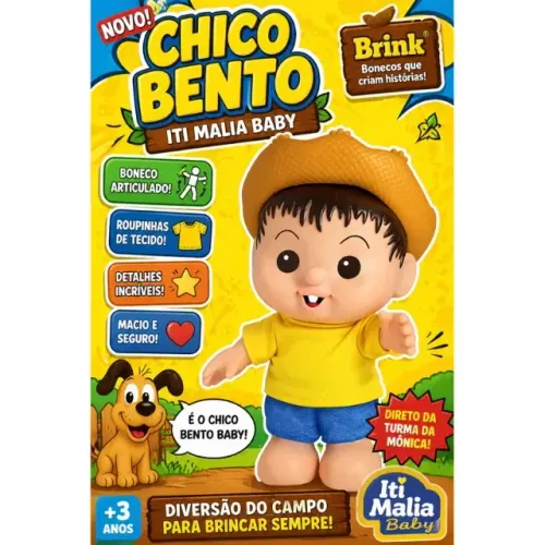 Boneco Chico Bento Infantil Colecionável Personagem Turma da Mônica