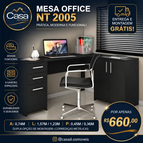 Mesa office NT2005 - Preto 