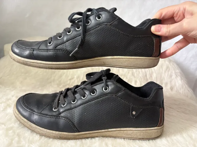 Tênis Casual Usado Preto e Marrom Sapatênis Masculino