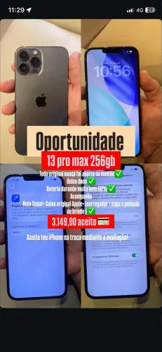 OPORTUNIDADE IPHONE 13 PRO MAX 256gb 