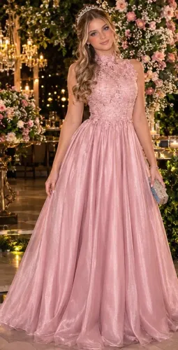 Alugo vestido debutante rosa