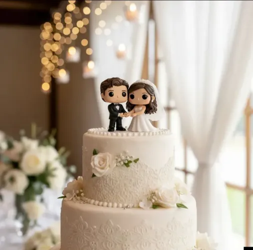 Bonecos funko personalizado 3d casamento topo de bolo