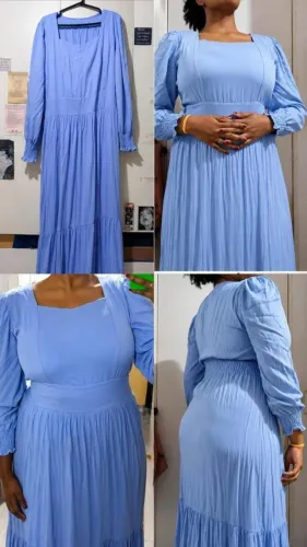 Vestido Azul BEBE com magas bufantes