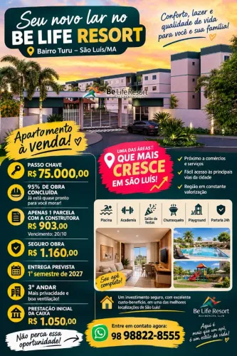 Passo apartamento no Be Life Resort 