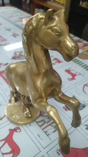 Escultura Cavalo 100% Cobre com Base
