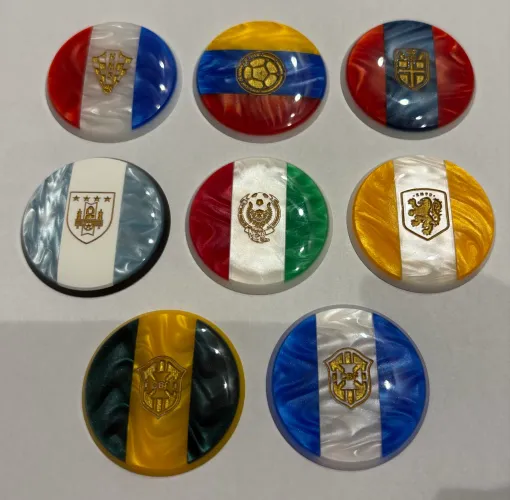 Botão futebol de mesa 3,9 cm seleções e clubes nacionais internacionais