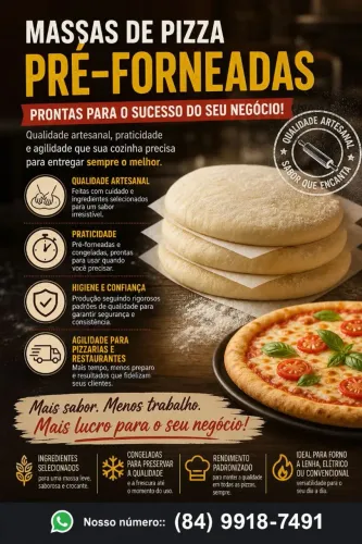 Massas de pizzas pré forneadas