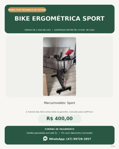 Bike ergométrica Sport
