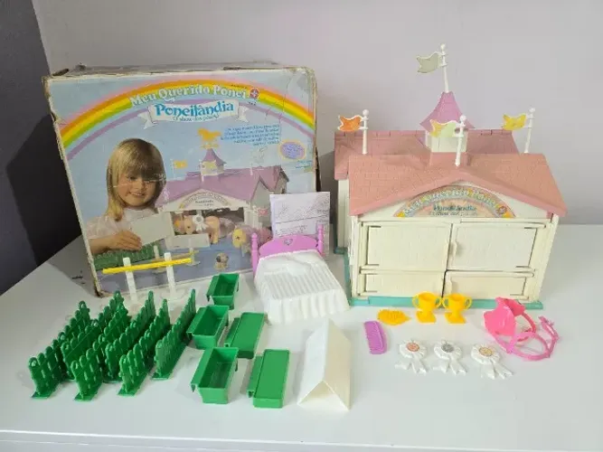 Brinquedo Antigo Meu Querido Pônei playset Poneilândia da Estrela Incompleto