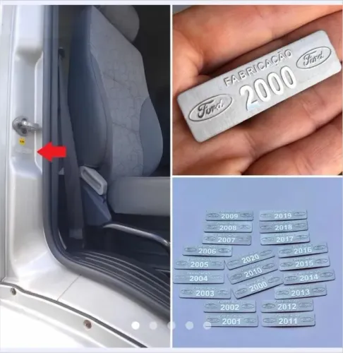 Plaqueta Ford identificação de ano ford 2000 tarjeta ford placa ford