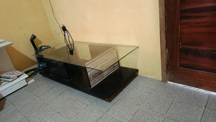 Centro com tampão de vidro 