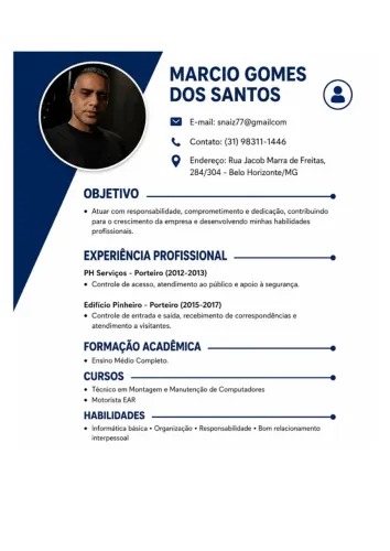 CURRÍCULO PROFISSIONAL ENVIO IMEDIATO
