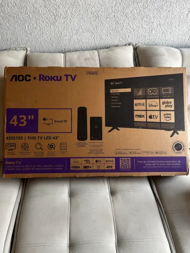 Smart TV 43" AOC Full HD DLED 43S5155/78G Roku TV 2025