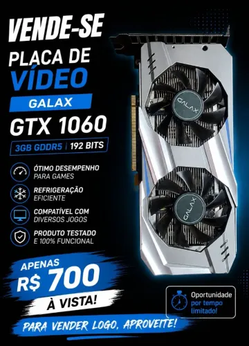 Placa de vídeo GTX 1060 3gb 192 bits