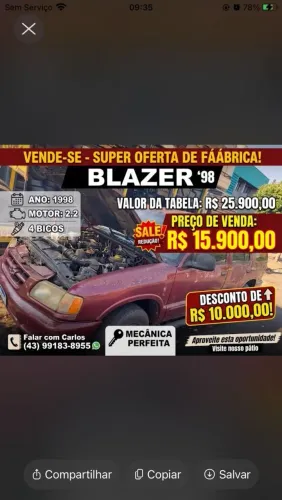 Blazer rodas de ferro completav15900
