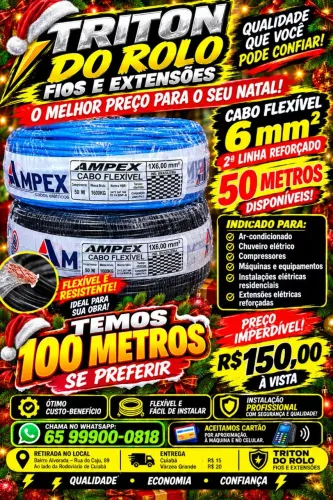 Fio 6 mm Flexível 50 Metros