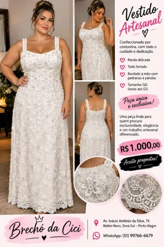 Vestido artesanal bordado 