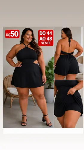Macaquinho short saia pluss