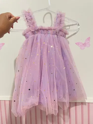 Vestido tule de festa infantil