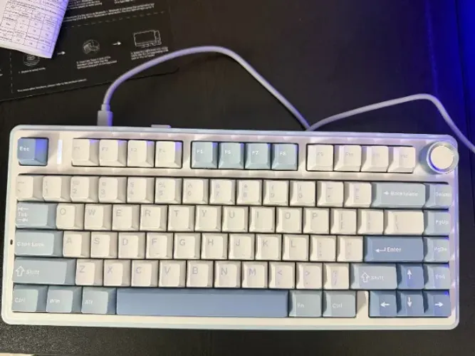 Teclado Mecânico Aula F75 Sea Salt Blue