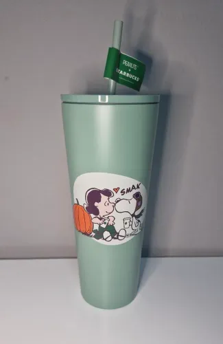 Copo Verde inox do Snoopy e Starbucks