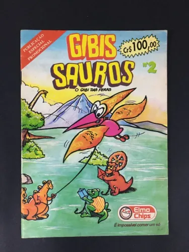 Gibis Sauros - O Gibi Das Feras N° 2 Revistinha Quadrinhos Hq da Elma Chips 1991