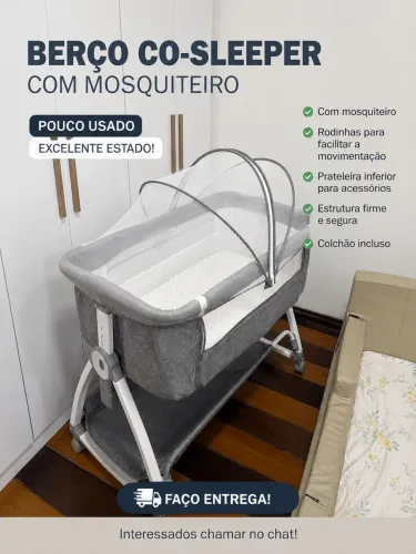 Berço Co-Sleeper / Mini Berço Portátil - Pouco Usado - Excelente Estado