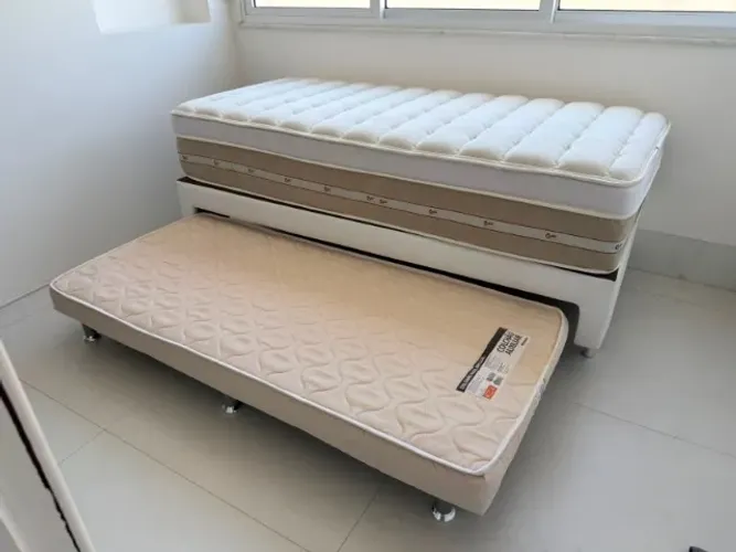 Colchão Molas Ensacadas Castor S Star Air Solteiro + Base com cama Auxiliar