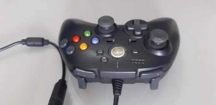 Raro Horipad EX2 Turbo Controller para Xbox 360 e PC detalhe: plastico analógico esquerdo
