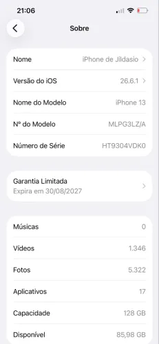 iPhone 13 novo 1 ano de garantia pouco uso vendo ou troco