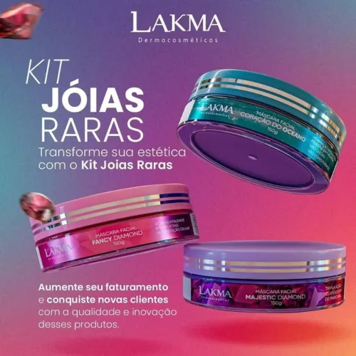 Kit máscara facial jóias raras lakma