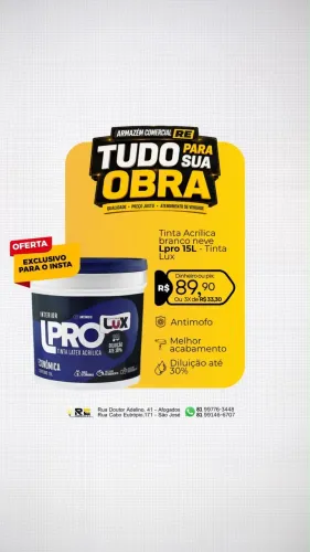 Tinta acrílica 15L branco neve