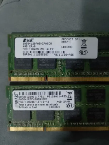 Memória ram de notebook DDR3 4gb X2= 8gb