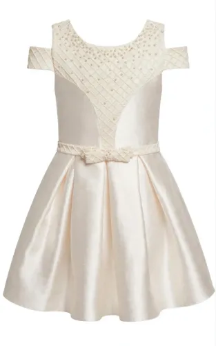 Vestido de Festa Infantil - Branco com Detalhes em Perolas