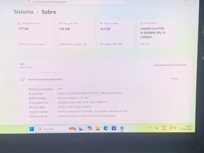 Dell Xps 15 9570 i9 16gb 512gb Ssd Touch Cinza