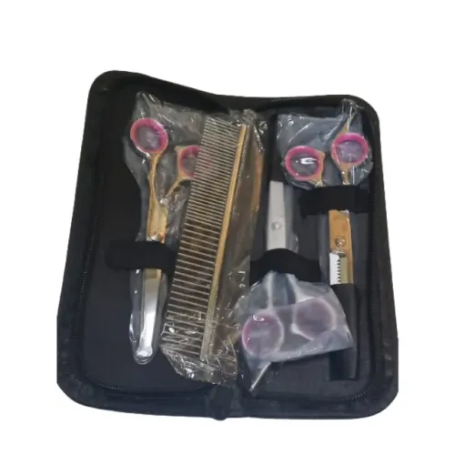 Kit Tesouras Pet 4 peças ( rosa)