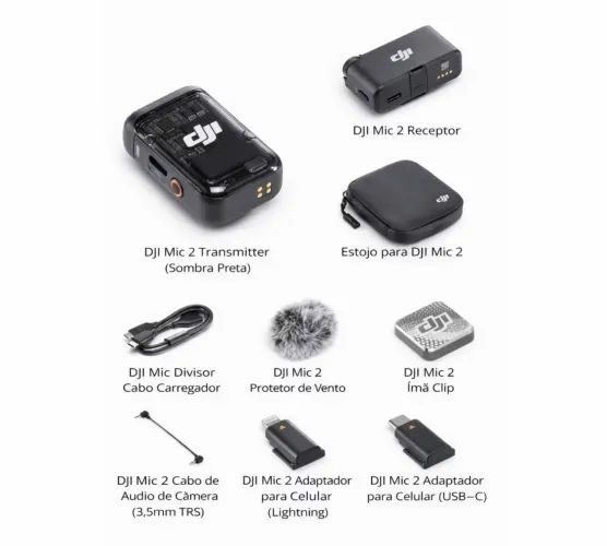 Vendo kit de microfone sem fio profissional DJI Mic 2