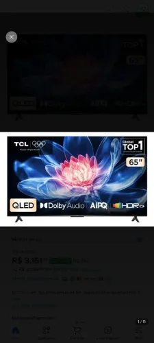 Vendo Televisão TCL 65 polegadas 4k