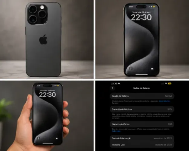 iPhone 15 Pro 128GB - Impecável | 92% de Bateria | Sem Marcas de Uso | Oportunidade!